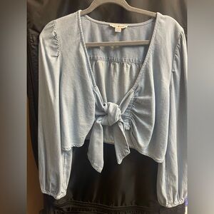 American eagle denim cropped top